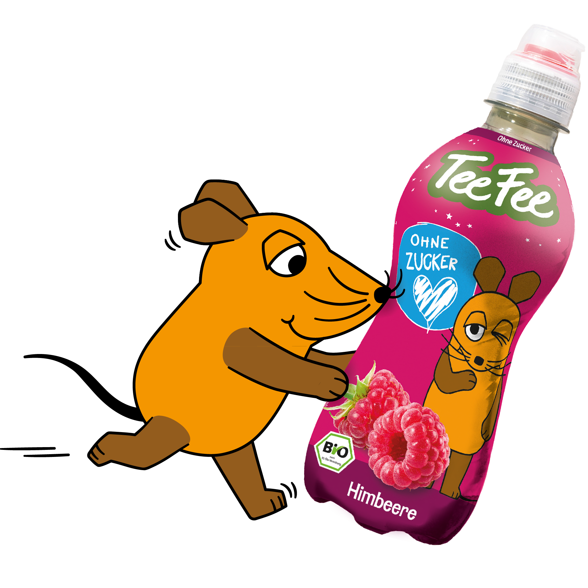 TeeFee_Himbeere-LTE-DieMaus-Maus_bringt_Flasche